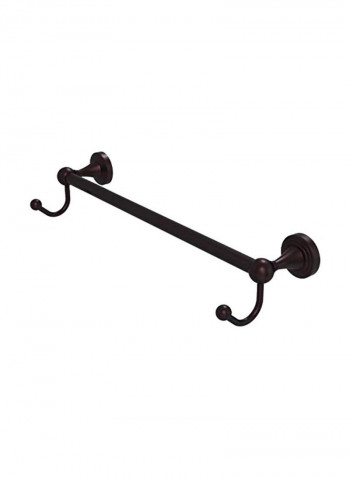 Sag Harbor Collection Integrated Hooks Towel Bar Brown 30inch