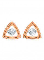 Triangle Shape Diamond Earrings Rose Gold