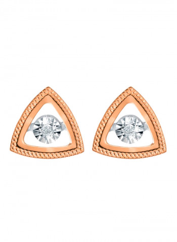 Triangle Shape Diamond Earrings Rose Gold