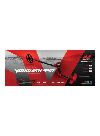 Vanquish 340 Metal Detector Black/Red