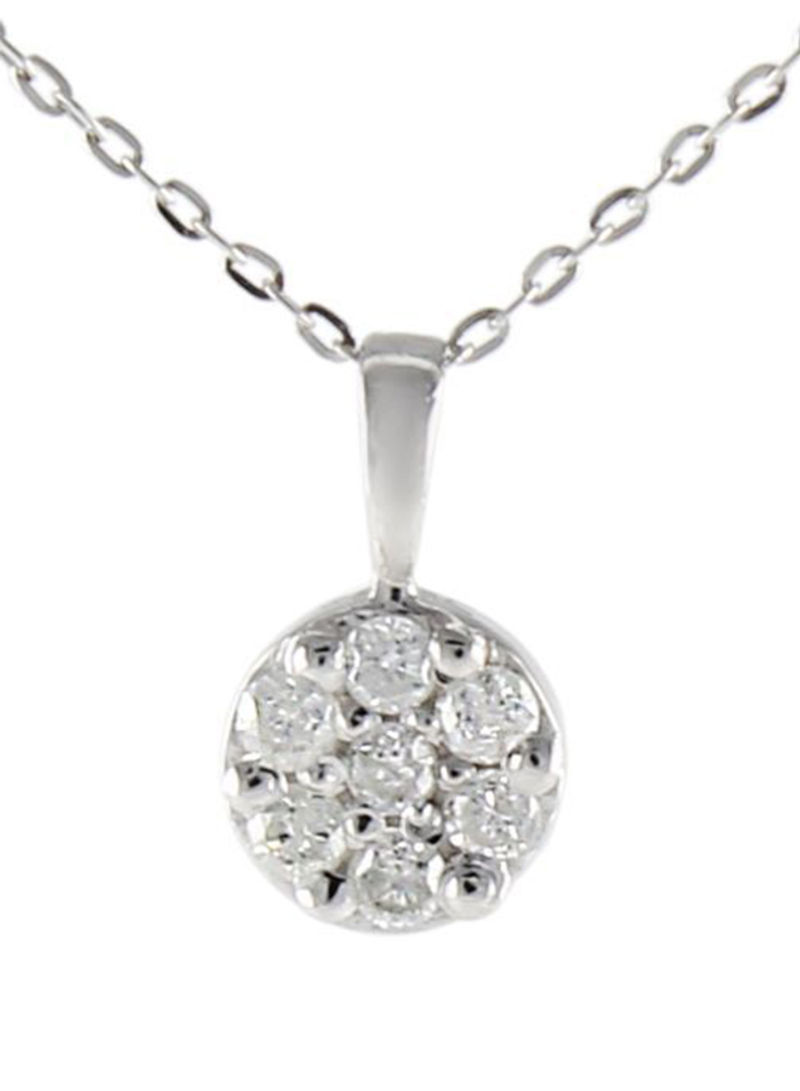 18K Solid Gold 0.07Cts Genuine Diamonds Solitaire Necklace