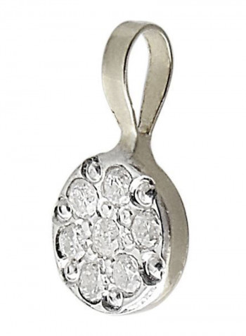 18K Solid Gold 0.07Cts Genuine Diamonds Solitaire Necklace