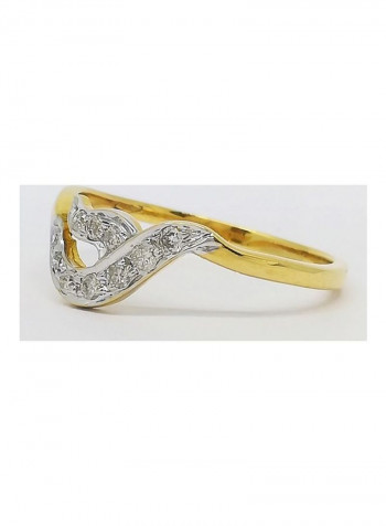 18 Karat Gold With 0.18 Ct Diamond Ring