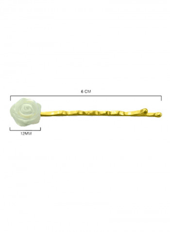 18k Gold Mother Of Pearl Rose Hair Pin