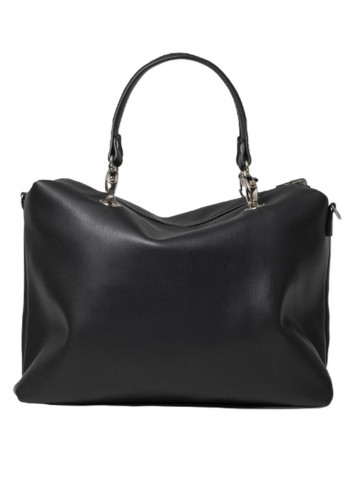 Logo Detail Jennifer Shoulder Bag Black