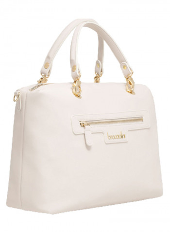 Logo Detail Jennifer Shoulder Bag White/Gold