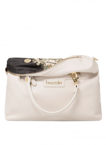 Logo Detail Jennifer Shoulder Bag White/Gold