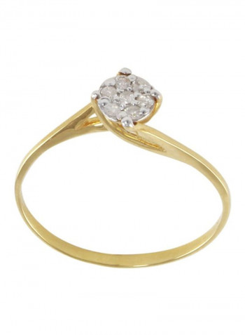 18 Karat Gold Diamonds Twisted Solitaire Ring