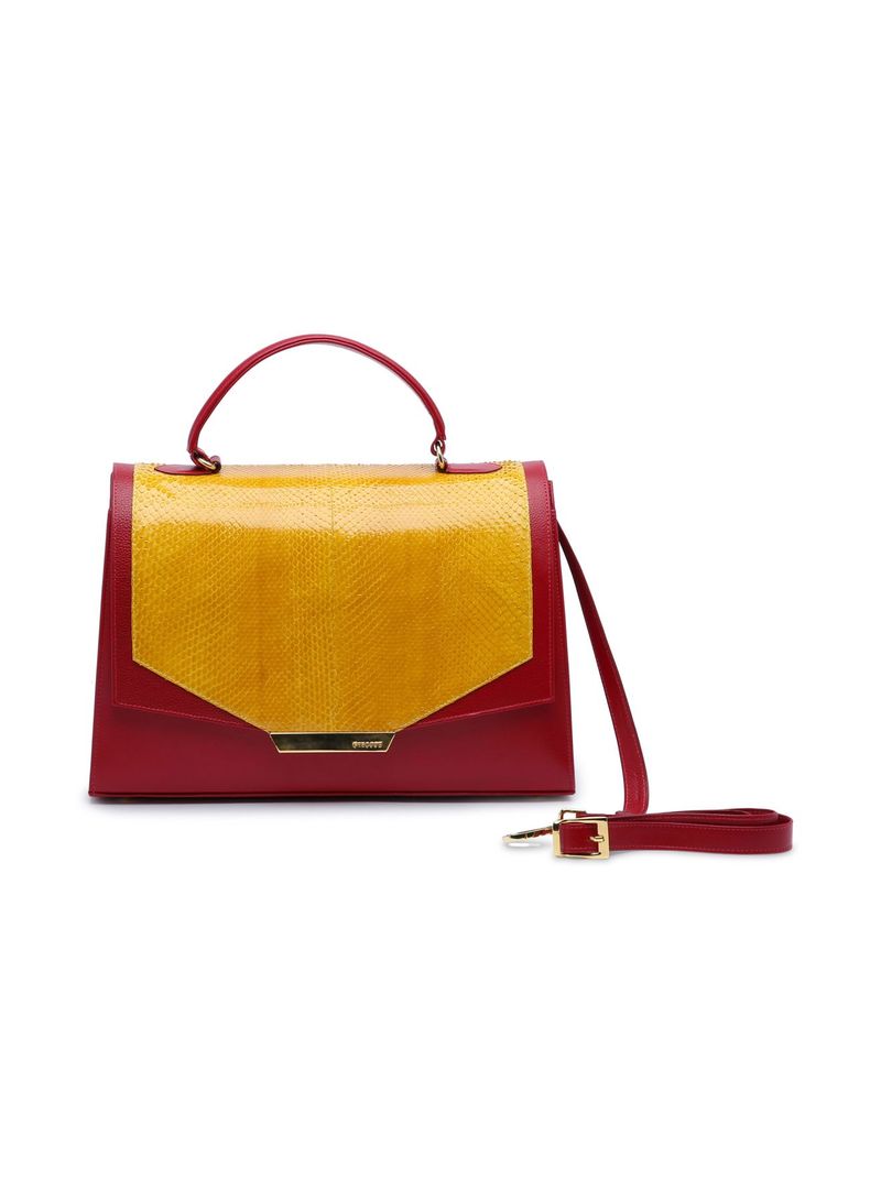 Lady Code Satchel Bag Red/Yellow