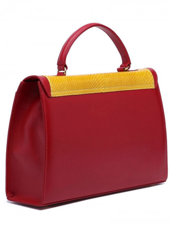 Lady Code Satchel Bag Red/Yellow