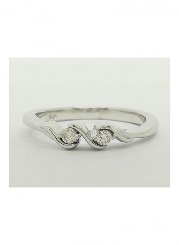 18 Karat White Gold With 0.08 Ct Diamond Fashion Ring
