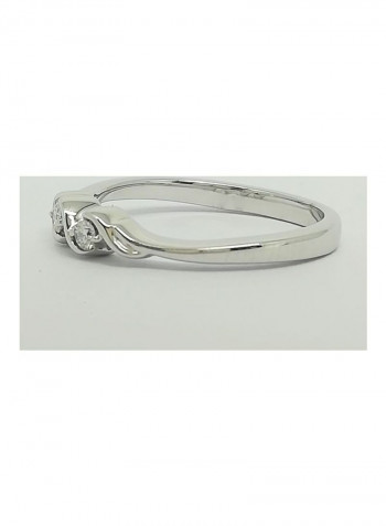 18 Karat White Gold With 0.08 Ct Diamond Fashion Ring