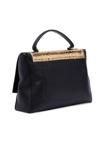 Lady Code Satchel Bag Black/Gold