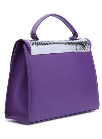 Lady Code Satchel Bag Purple/Silver
