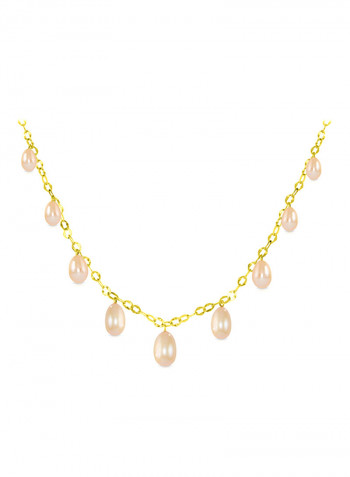 18 Karat Gold Pearl Drops Chain Necklace
