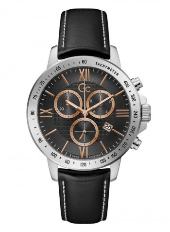Men's Primetime Water Resistance Leather Chronograph Watch Y91001G2MF