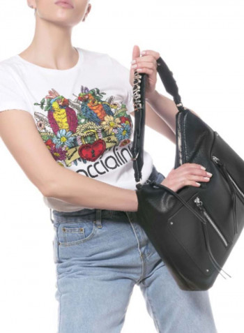Ginger Logo Detail Hobo Black