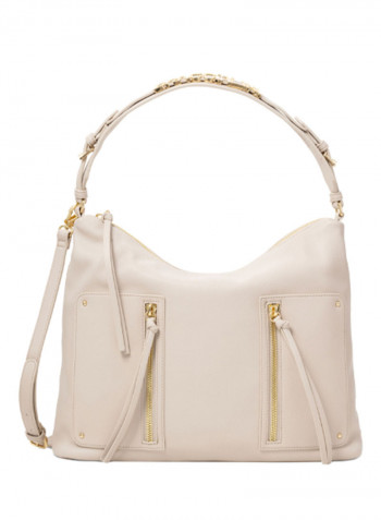 Ginger Logo Detail Hobo Beige