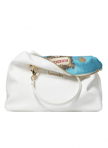 Logo Detail Jennifer Shoulder Bag White/Gold