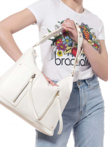 Ginger Logo Detail Hobo White
