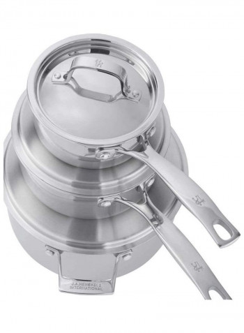 10-Piece Tri-Ply Stainless Steel Cookware Set Silver 10.3kg