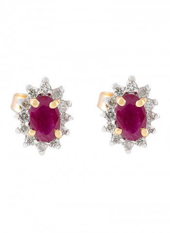 Yellow Gold 0.173 Carat Diamond Diana Studs Earrings