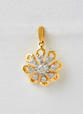 18 Karat Gold Sparkle Blossom Pendant