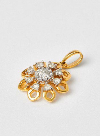 18 Karat Gold Sparkle Blossom Pendant