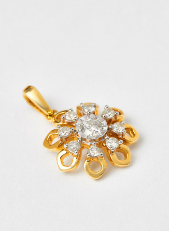 18 Karat Gold Sparkle Blossom Pendant