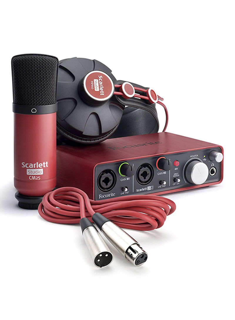 Scarlett Studio Complete Professional Recording Package For Musicians Red/Black