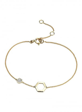 18-Karat Yellow Gold 0.08 Ct. Diamond Studded Hexagone Bracelet