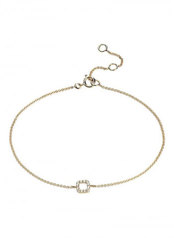 18-Karat Yellow Gold 0.6 Ct. Diamond Studded Square Bracelet