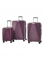 3-Piece Trolley Luggage Bag Set With Mounted TSA Locks Imperial Purple