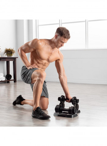 20-Piece Adjustable Dumbbell And Weight Stand Set