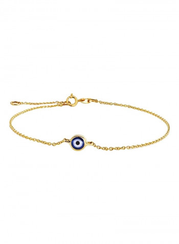 14Karat Gold Evil Eye Charm Bracelet