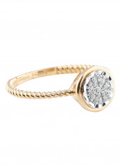 18 Karat Gold 0.06 Carat Diamond PS Napoli Promise Ring