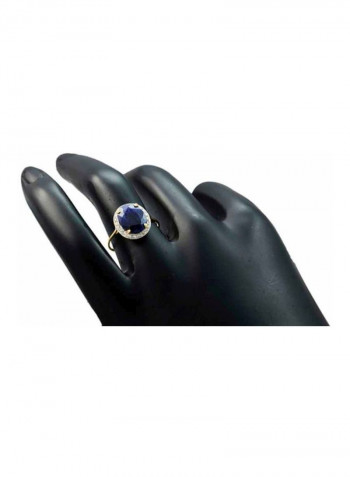 18 Karat Gold Oval Diamond Sapphire Ring