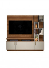 Lamar 60 Inch Wall TV Unit Brown/White 200x185x44cm