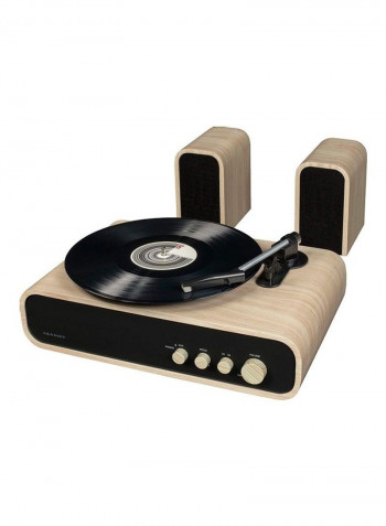 Retro Belt-Drive Bluetooth Turntable With Aux-In And Speakers CR6035A-NA Multicolour