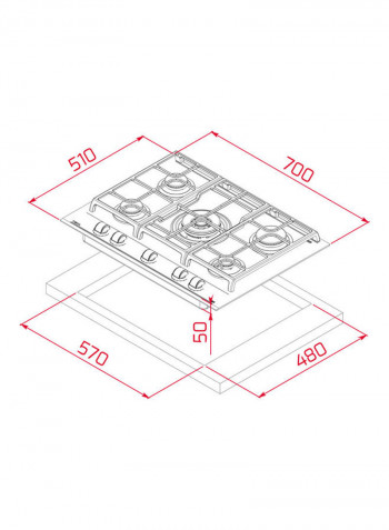 Gzc 75330 Gas On Glass White Hob With Exactflame Function Of Natural Gas 112570104 White