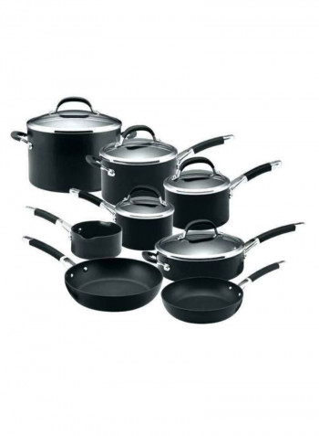 13-Piece Premier Professional Hard Anodized Cookware Set Black 32 x 39centimeter