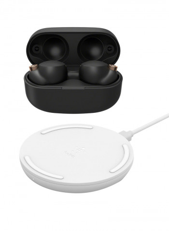 WF1000XM4 Noise Cancelling Truly Wireless Earbuds Headphones with wireless charger, Black