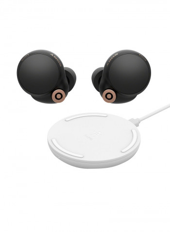 WF1000XM4 Noise Cancelling Truly Wireless Earbuds Headphones with wireless charger, Black
