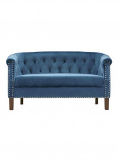 Lux 2-Seater Tufted Sofa Blue 77x74x145centimeter
