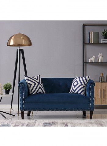Lux 2-Seater Tufted Sofa Blue 77x74x145centimeter