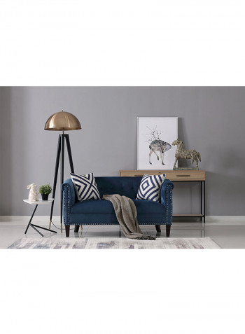 Lux 2-Seater Tufted Sofa Blue 77x74x145centimeter