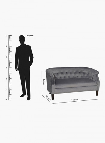 Lux Tufted Sofa Grey 145x77x74centimeter
