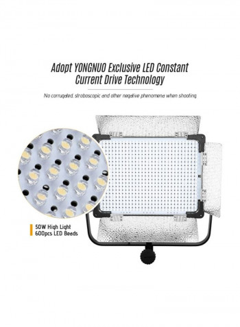 Professional Dimmable LED Video Light 16x16x3inch Black
