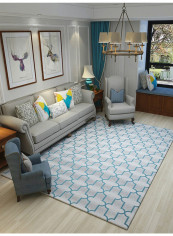 Stylish Non-Skid Living Room Carpet Blue 180x280centimeter