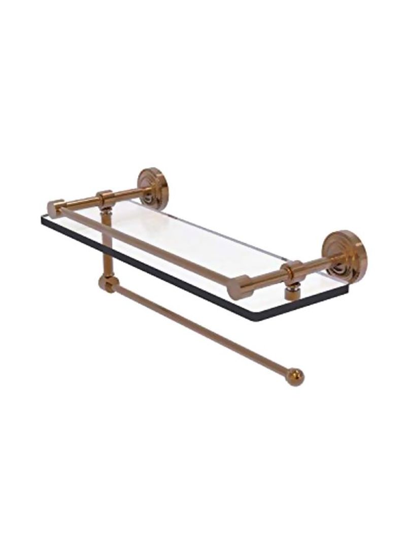 Dottingham Collection Towel Holder With Gallery Glass Shelf Bronze/Clear 16inch